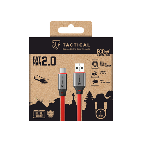 Tactical Fat Man 2.0 USB-C to USB-A Cable - 8596311292347 - 1m - Red