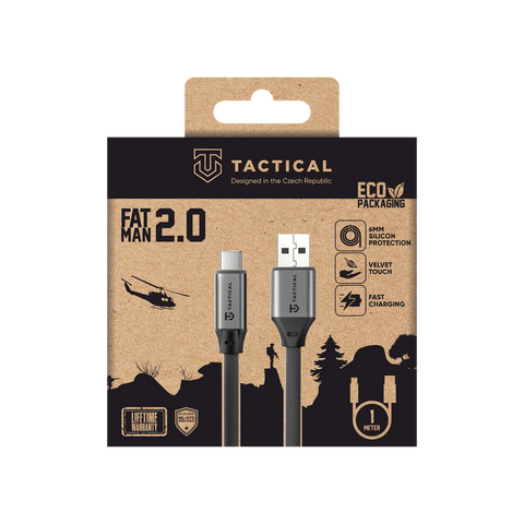 Tactical Fat Man 2.0 USB-C to USB-A Cable - 8596311292354 - 1m - Grey