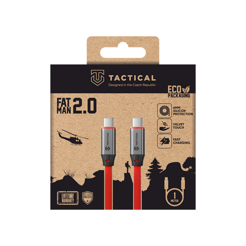 Tactical Fat Man 2.0 USB-C to USB-C Cable - 8596311292378 - 1m - Red