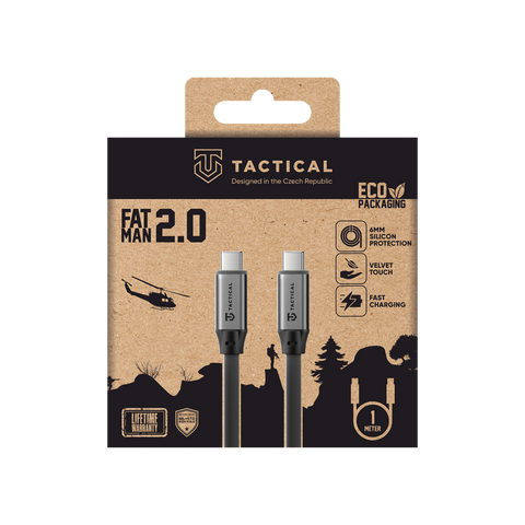 Tactical Fat Man 2.0 USB-C to USB-C Cable - 8596311292385 - 1m - Grey