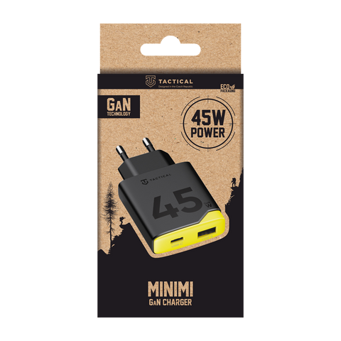 Tactical Minimi Dual USB-A & USB-C 45W GaN Travel Charger - 8596311298929