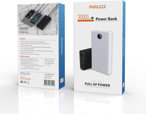 Phreeze 3 Port Powerbank - 8720577284208 - 30.000 mAh - Black
