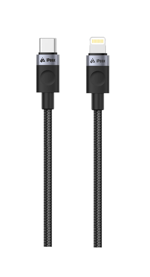 iPeax Textile USB-C To Lightning Cable - 90010106 - 1.5 meter - Black