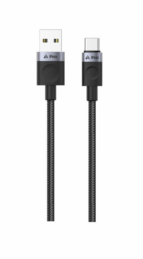 iPeax Textile USB-C To USB-A Cable - 90010108 - 1.5 meter - Black