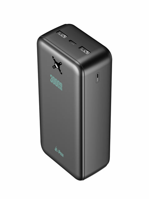 iPeax 10.5W Dual USB-A Powerbank - 90010120 - 30.000 mAh - Black