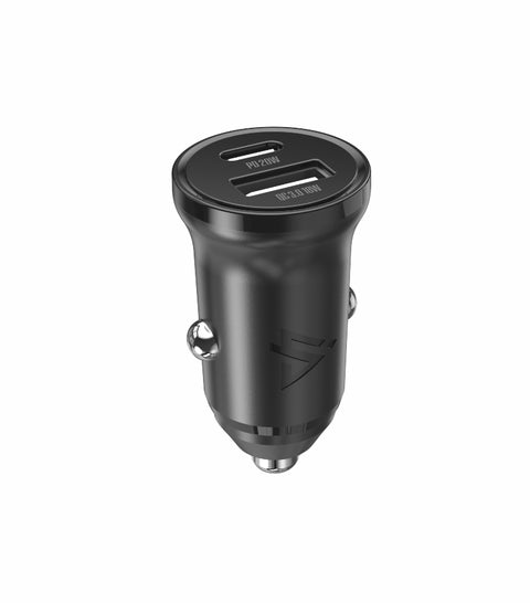 iPeax CL-04 Dual USB-A + USB-C Car Charger (30W) - 90010124 - Black