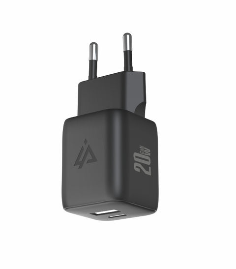 iPeax GaN USB-A + USB-C Wall Charger (20W) - 90010125 - Black