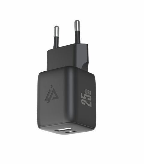 iPeax GaN USB-A + USB-C Wall Charger (25W) - 90010126 - Black