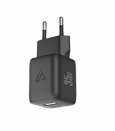 iPeax GaN USB-A + USB-C Wall Charger (35W) - 90010127 - Black