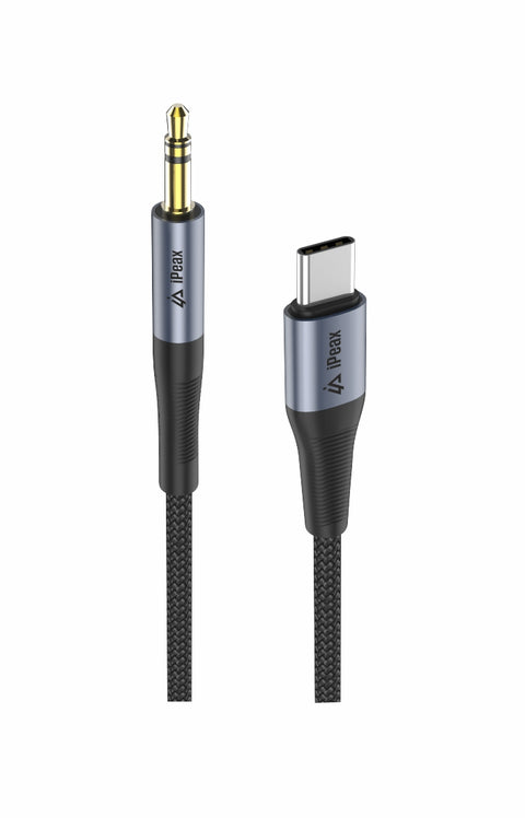 iPeax USB-C to 3.5mm (Male) Adapter - 90010139 - 1.5 Meter - Black