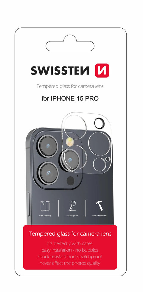 Swissten iPhone 15 Pro Camera Lens Tempered Glass - 94500110
