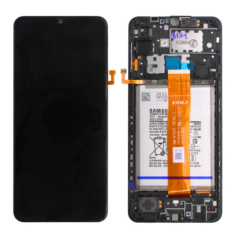 Samsung SM-A125F Galaxy A12 LCD Display + Touchscreen + Frame - GH82-24708A/GH82-24709A - With Battery - Black