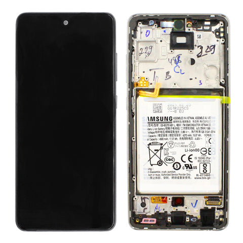 Samsung SM-A526B Galaxy A52 5G/SM-A525F Galaxy A52 4G LCD Display + Touchscreen + Frame - GH82-25229D/GH82-25230D - With Battery - White