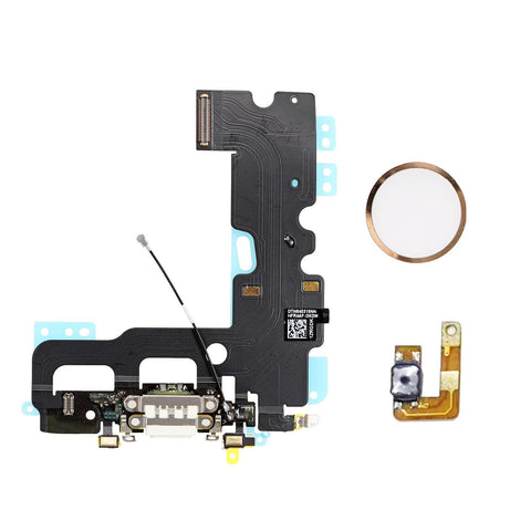 Apple iPhone 7 Charge Connector Flex Cable With Home Button Return Solution Gold