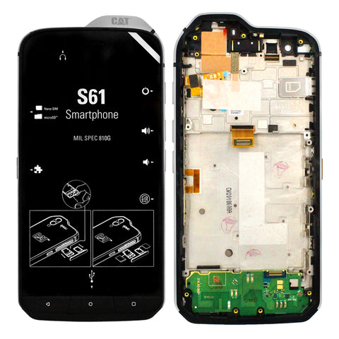 CAT S61 LCD Display + Touchscreen + Frame - Black