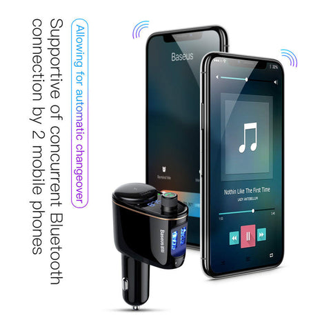 Baseus Car Charger Bluetooth FM Transmitter - Black - (CCALL-RH01)