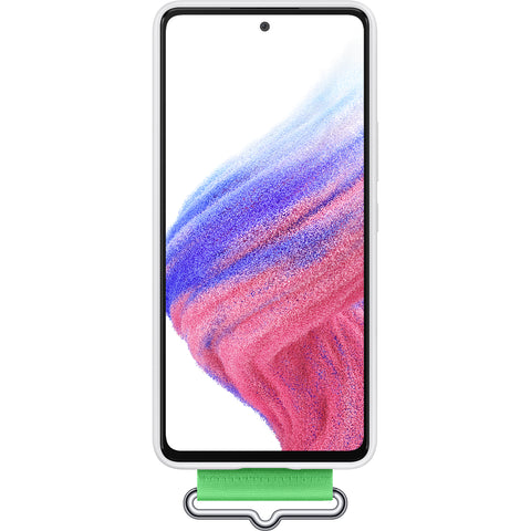 Samsung SM-A536B Galaxy A53 5G Silicone Cover With Strap - EF-GA536TWEGWW - White