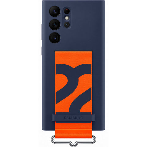 Samsung SM-S908B Galaxy S22 Ultra Silicone Cover With Strap - EF-GS908TNEGWW - Blue