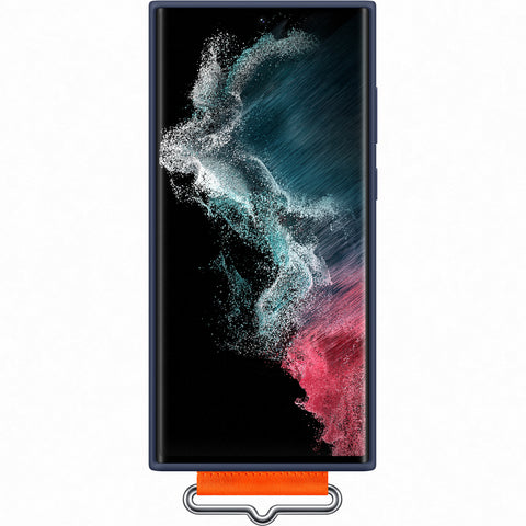 Samsung SM-S908B Galaxy S22 Ultra Silicone Cover With Strap - EF-GS908TNEGWW - Blue