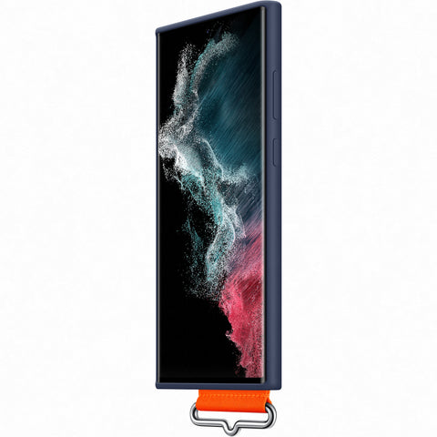 Samsung SM-S908B Galaxy S22 Ultra Silicone Cover With Strap - EF-GS908TNEGWW - Blue