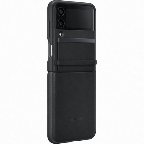 Samsung SM-F721B Galaxy Z Flip 4 Leather Cover - EF-VF721LBEGWW - Black