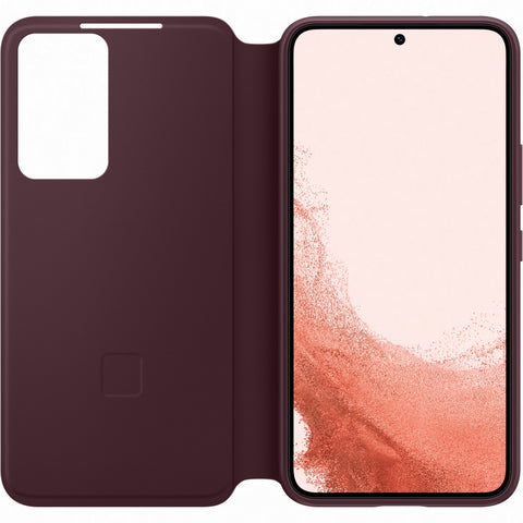 Samsung SM-S901B Galaxy S22 Smart Clear View Cover - EF-ZS901CEEGEE - Burgundy Red
