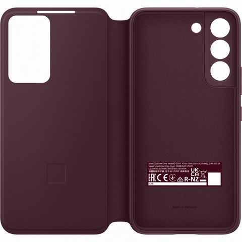 Samsung SM-S901B Galaxy S22 Smart Clear View Cover - EF-ZS901CEEGEE - Burgundy Red