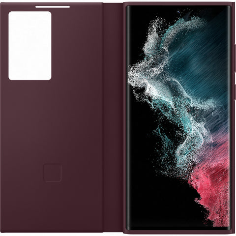 Samsung SM-S908B Galaxy S22 Ultra Smart Clear View Cover - EF-ZS908CEEGEE - Burgundy Red
