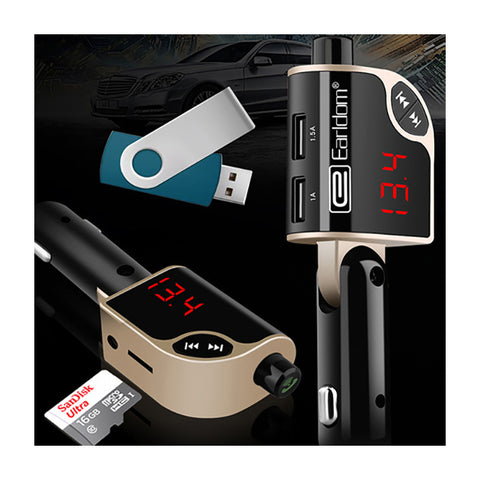 Earldom in-car Wireless Bluetooth Stereo FM Transmitter - M16 - Black