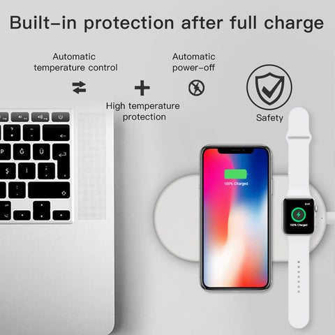 Funxim Premium Leather Wireless Fast Charging Pad - X9 - White Leather