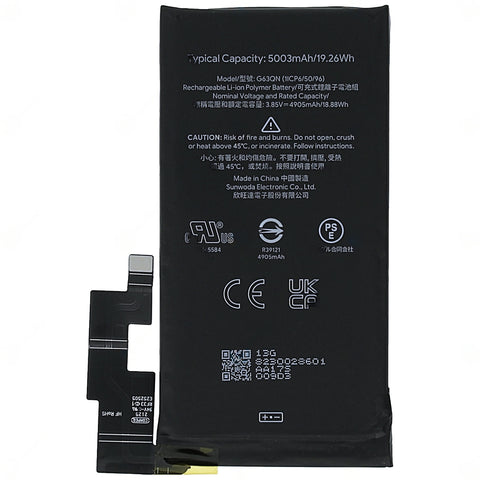 Google Pixel 6 Pro (GLUOG, G8VOU) Battery - G730-06300-01 - G63QN - 5003mAh