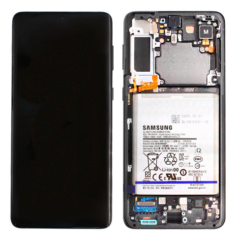 Samsung SM-G996B Galaxy S21 Plus LCD Display + Touchscreen + Frame - GH82-24555A/GH82-24744A - With Battery - Black