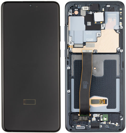 Samsung G988F Galaxy S20 Ultra 5G LCD Display + Touchscreen + Frame - GH82-26032A/GH82-26033A - (No Camera)  - Black