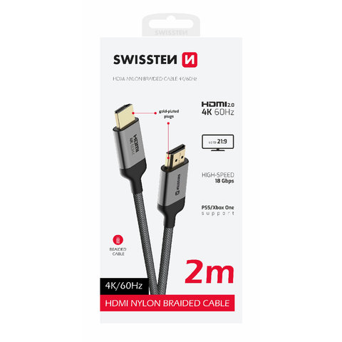 Swissten 4K 60Hz HDMI Cable - 75501102 - 2 meter