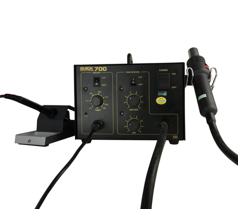 Quick 700 2 in 1 SMD Rework Station 700W Soldering Station Hot Air Gun + Electric solder iron With tools For Welding Repair