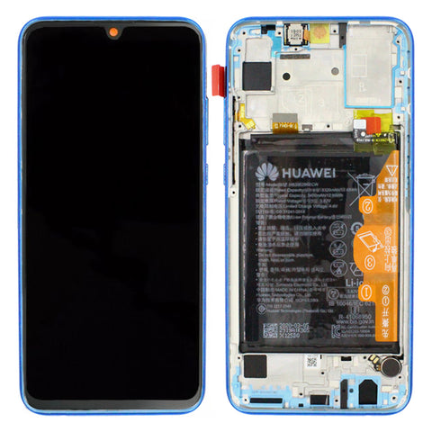 Huawei Honor 20e (HRY-L21D) LCD Display + Touchscreen + Frame - Incl. Battery And Parts - 02353QEN  Blue