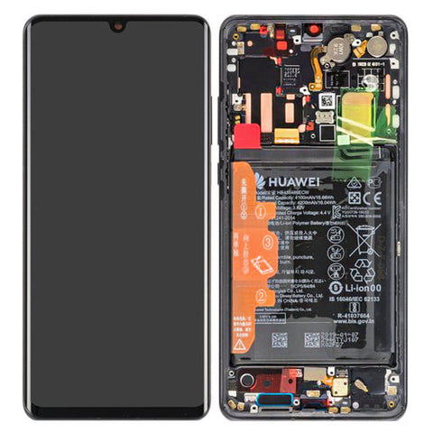 Huawei P30 Pro (VOG-L29)/P30 Pro New Edition (VOG-L29) LCD Display + Touchscreen + Frame Incl. Battery and Parts 02352PBT Black