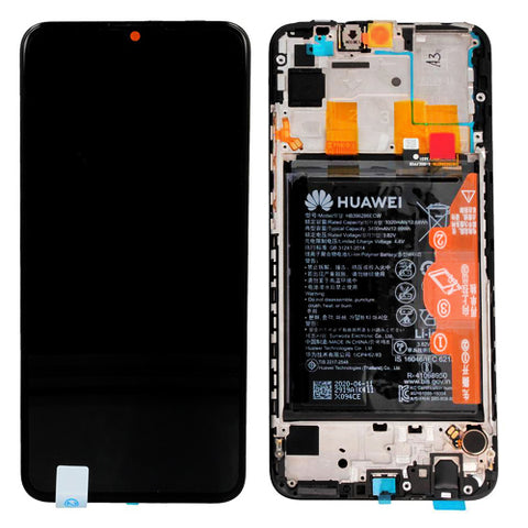 Huawei P Smart (2020) (POT-LX1A) LCD Display + Touchscreen + Frame Incl. Battery and Parts 02353RJT Black