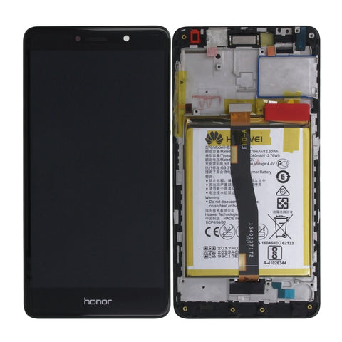 Huawei Honor 6X (BLN-L21) LCD Display + Touchscreen + Frame Incl. Battery and Parts - 02351BNB Black