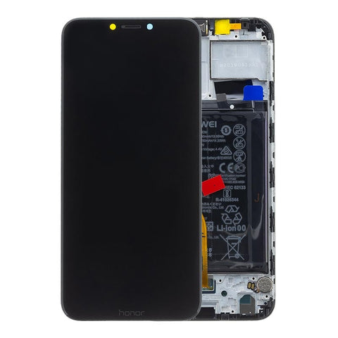 Huawei Honor Play (COR-L29) LCD Display + Touchscreen + Frame Incl. Battery and Parts 02351YXV Black