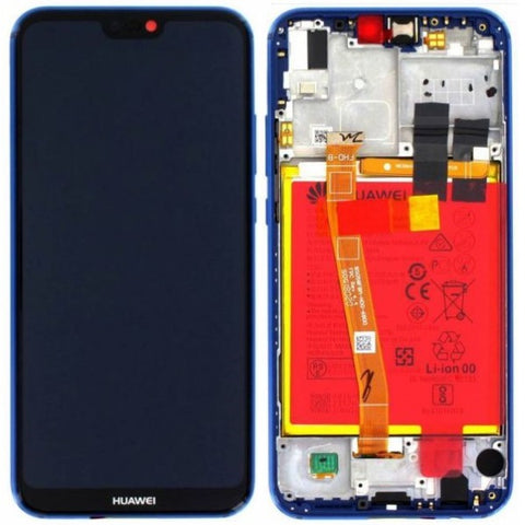 Huawei P20 Lite (ANE-LX1) LCD Display + Touchscreen + Frame Incl. Battery and Parts 02351VUV/02351XUA Blue