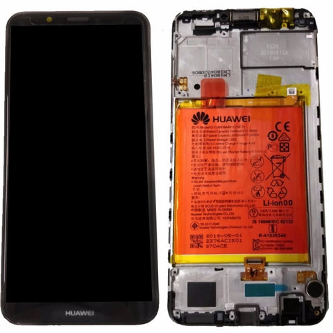 Huawei Y7 (2018)/Y7 Prime (2018) (LDN-L21) LCD Display + Touchscreen + Frame Incl. Battery and Parts 02351USA Black