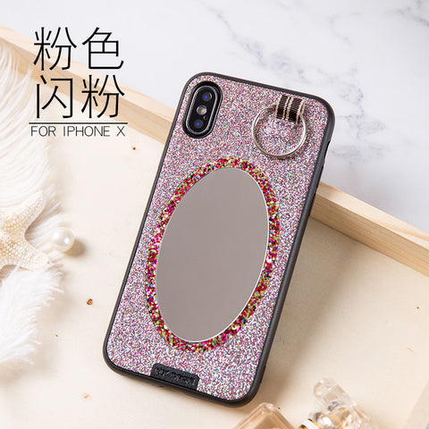 NX  Apple iPhone 8 Plus TPU Case With Mirror Glitter Pink