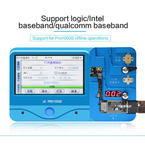 JC Module Baseband (Intel & Qualcomm) & Logic EEPROM IC Read/Write Programmer For iPhone 7/7P