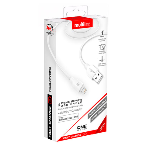 Multiline Prime Power Lightning (MFi) to USB Cable - 1 meter - MW-P100L