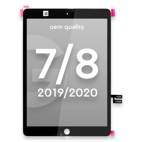 Apple iPad 7 (10.2) - (2019)/iPad 8 (10.2) - 2020 Touchscreen/Digitizer - OEM Quality - Black