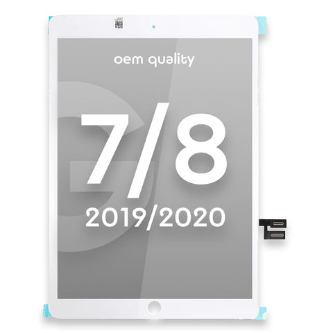 Apple iPad 7 (10.2) - (2019)/iPad 8 (10.2) - 2020 Touchscreen/Digitizer - OEM Quality - White