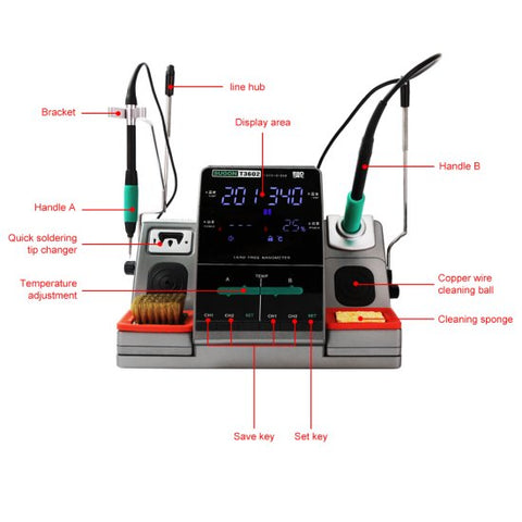 Sugon T3602 - Dual Nano Soldering Rework Station 220V  - With JBC C210 C115 Soldering Tips