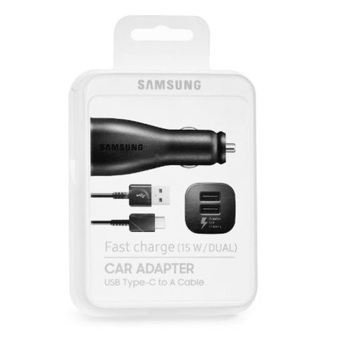 Samsung Adaptive Fast Car Charger (18W) + Type-C USB Cable - EP-LN915CBEGWW - Black