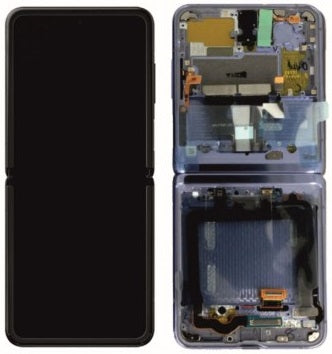 Samsung SM-F700F Galaxy Z Flip LCD Display + Touchscreen + Frame - GH82-22215A/GH82-22347A - Mirror Black